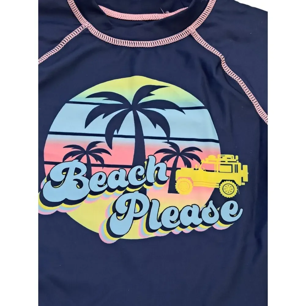 Freestyle Swim  'Beach Please' Rashguard & Swim Board Shorts  Size 5 NWT